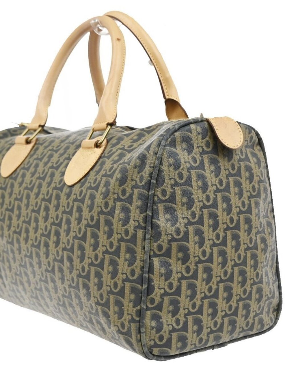 CHRISTIAN DIOR Trotter Boston Hand Bag PVC Leather Khaki BK GHW France 70MA499 - Picture 4 of 16